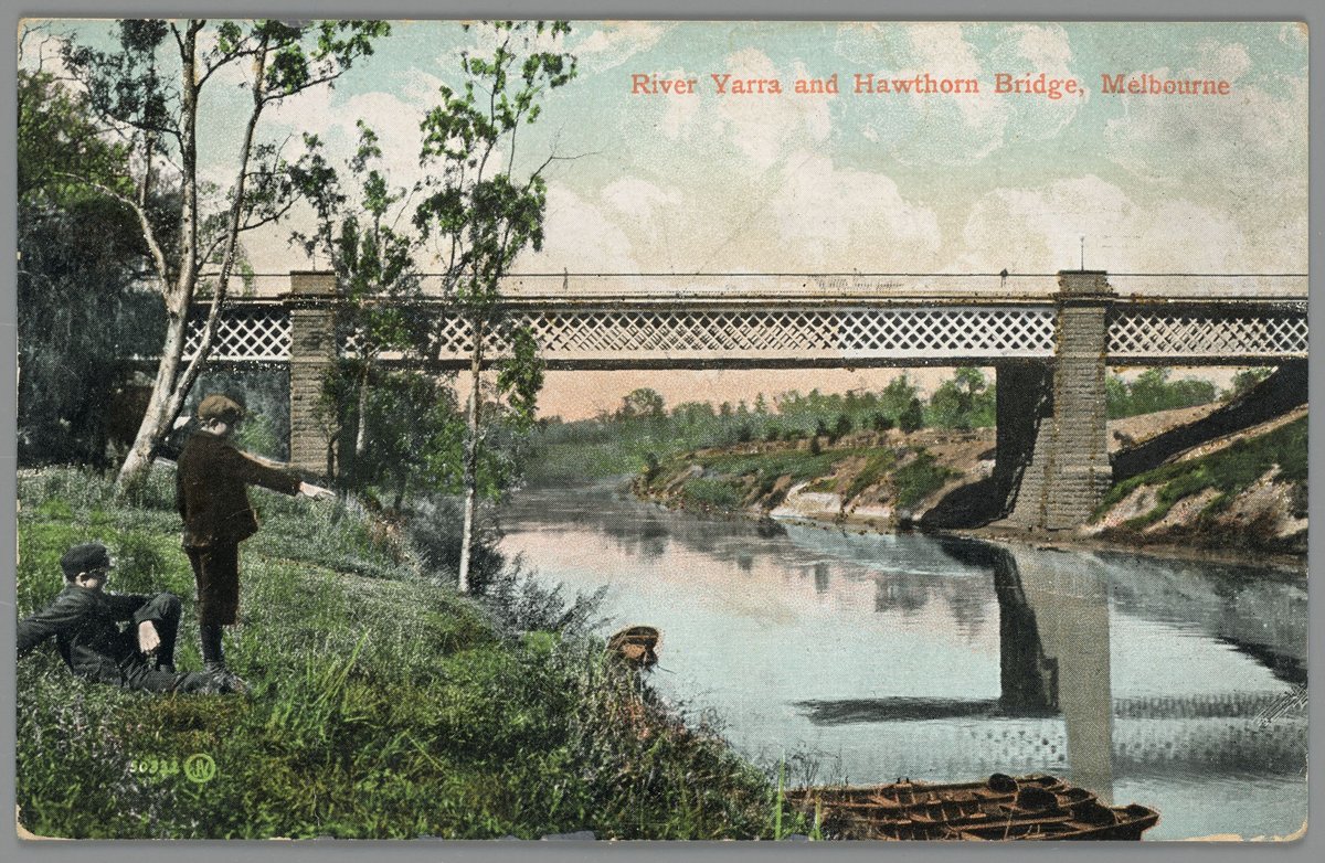 River Yarra and Hawthorn Bridge, Melbourne (c. 1907)