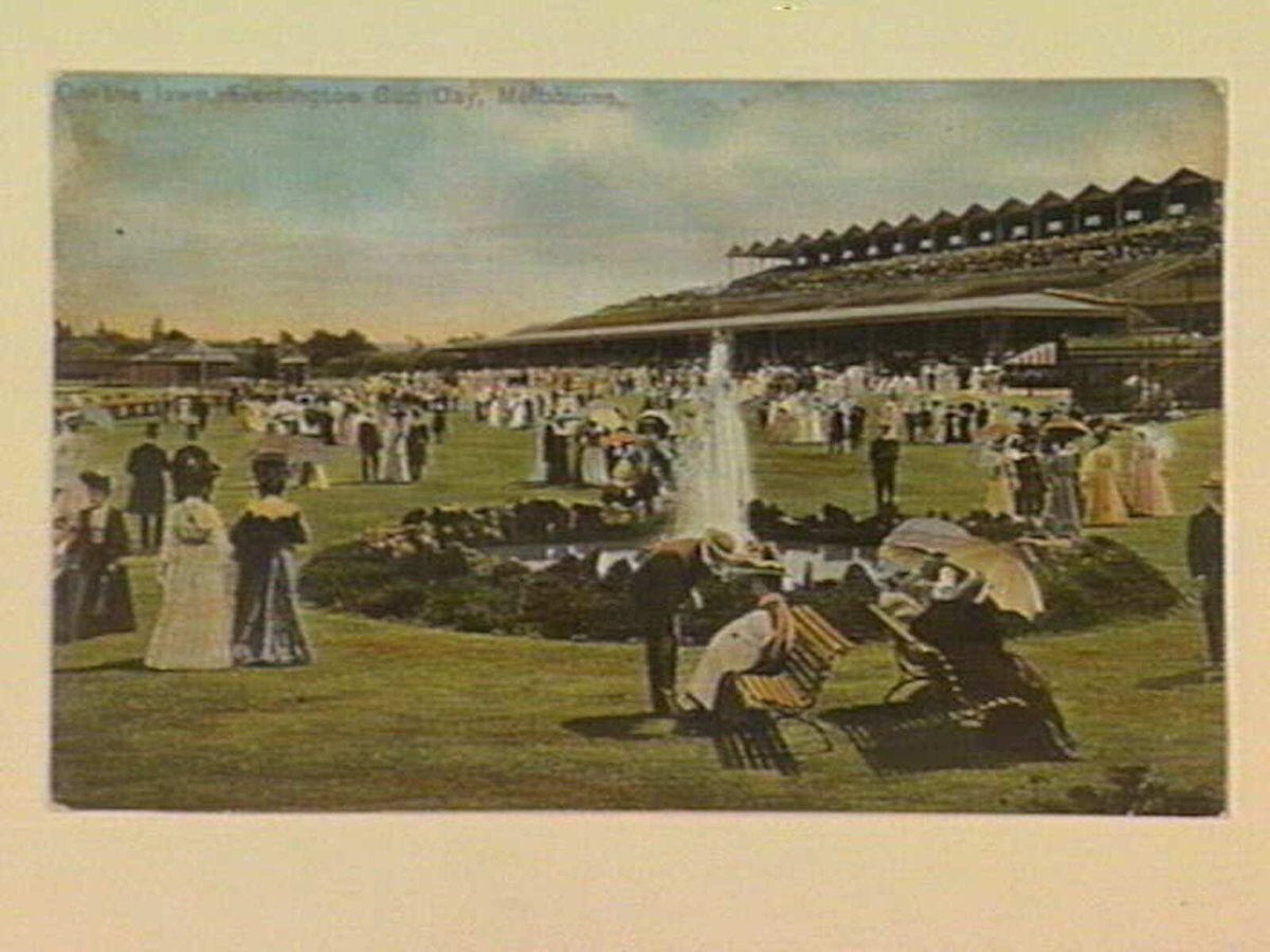 On the lawn, Flemington Cup Day, Melbourne (c. 1907)