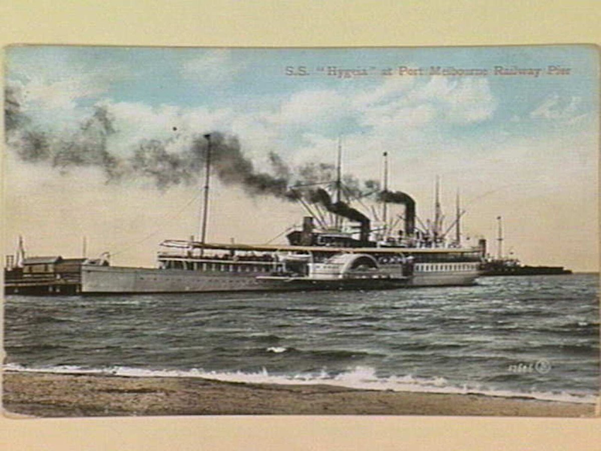 S.S. "Hygeia" at Port Melbourne Railway Pier (c. 1910)