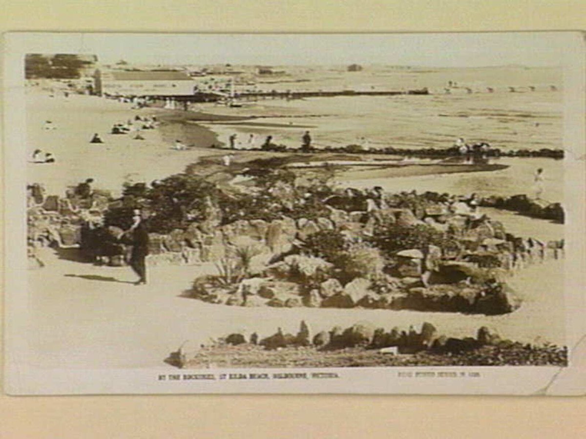 BY THE ROCKERIES, ST. KILDA BEACH, MELBOURNE, VICTORIA, St Kilda (1910s)