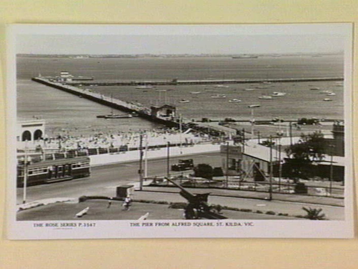 THE PIER FROM ALFRED SQUARE, ST. KILDA, VIC, St Kilda (c. 1945)