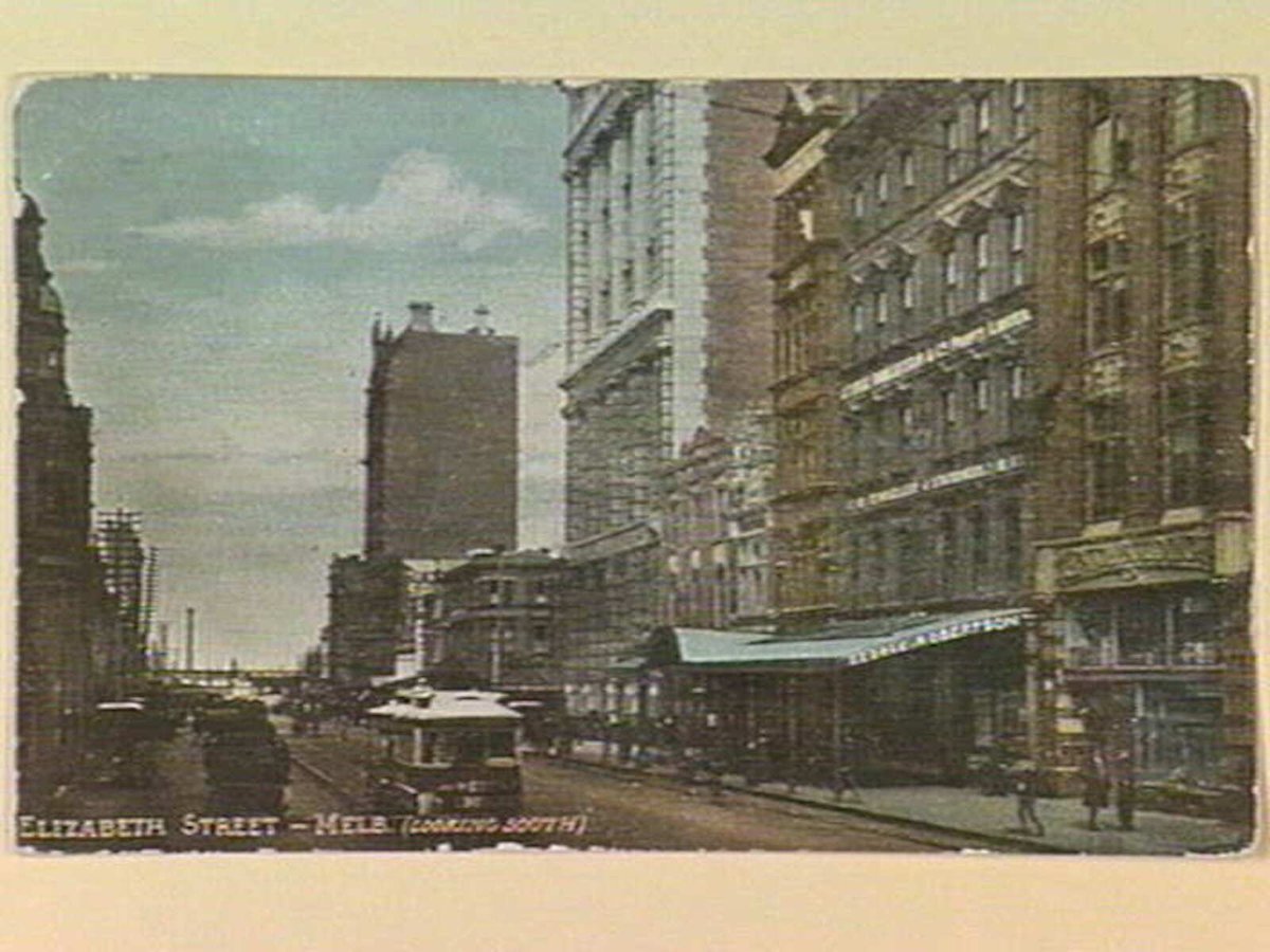 ELIZABETH STREET - MELB. (LOOKING SOUTH), Melbourne City (c. 1907)