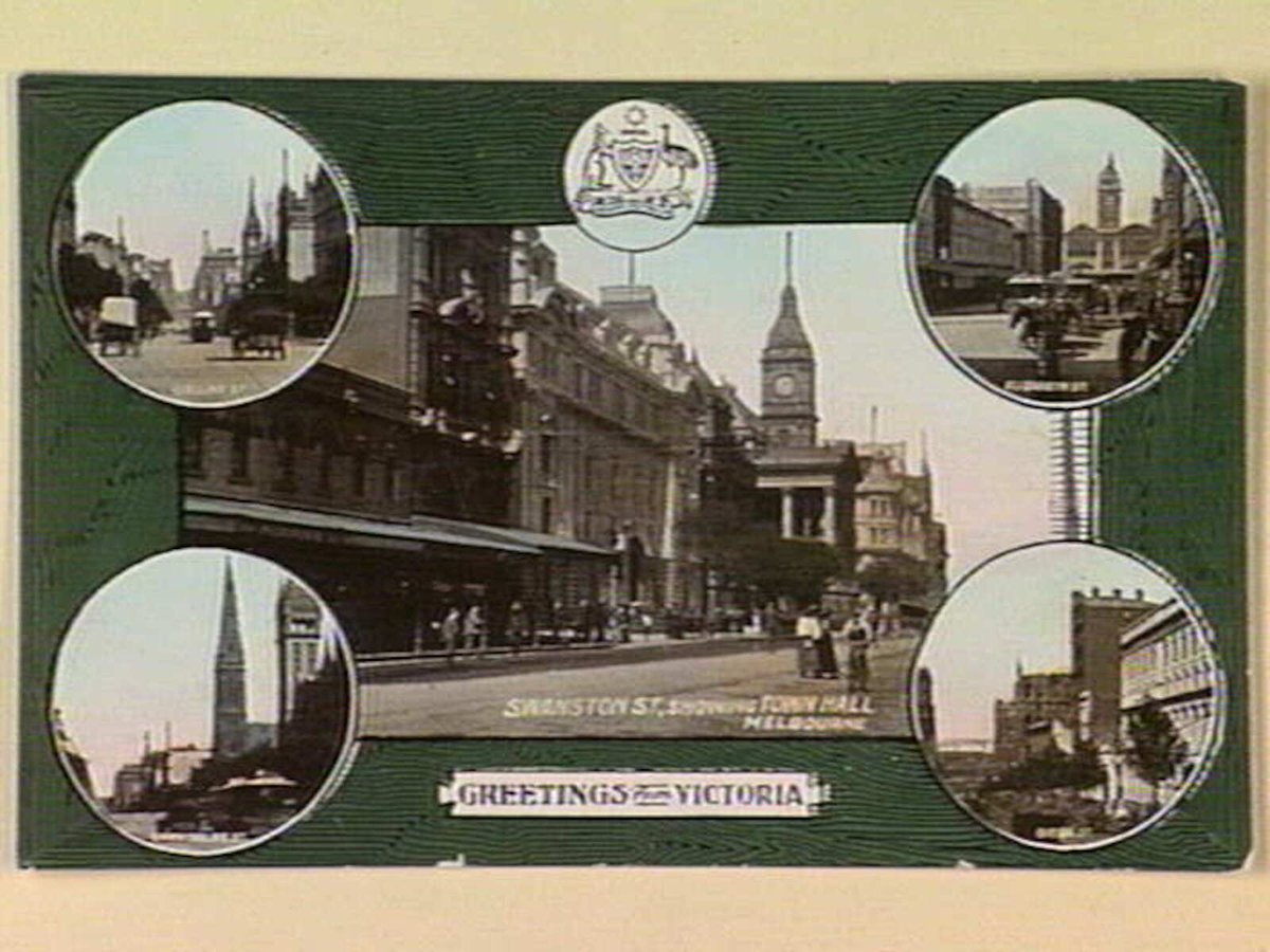 SWANSTON ST. SHOWING TOWN HALL MELBOURNE, Melbourne City (c. 1911)