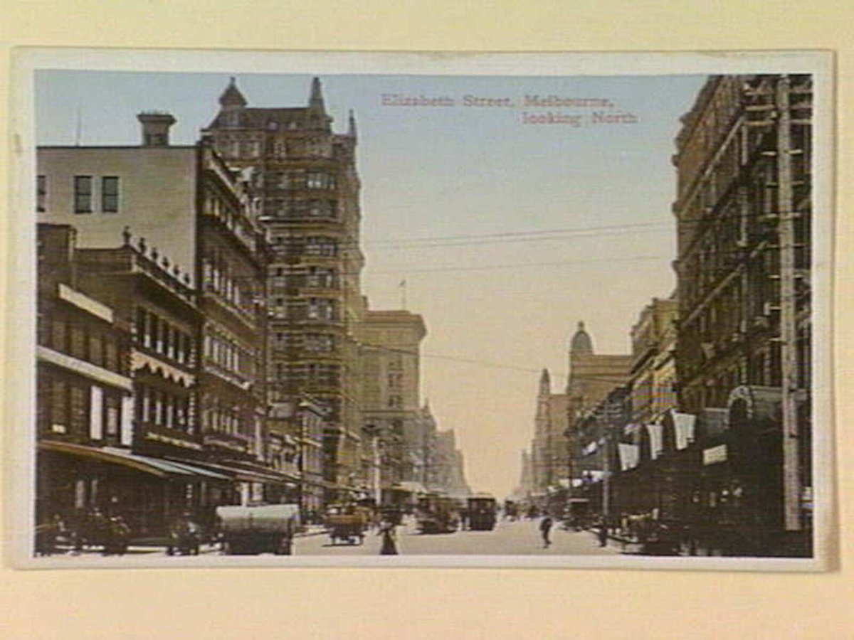 Elizabeth Street, Melbourne, looking North, Melbourne City (c. 1909)