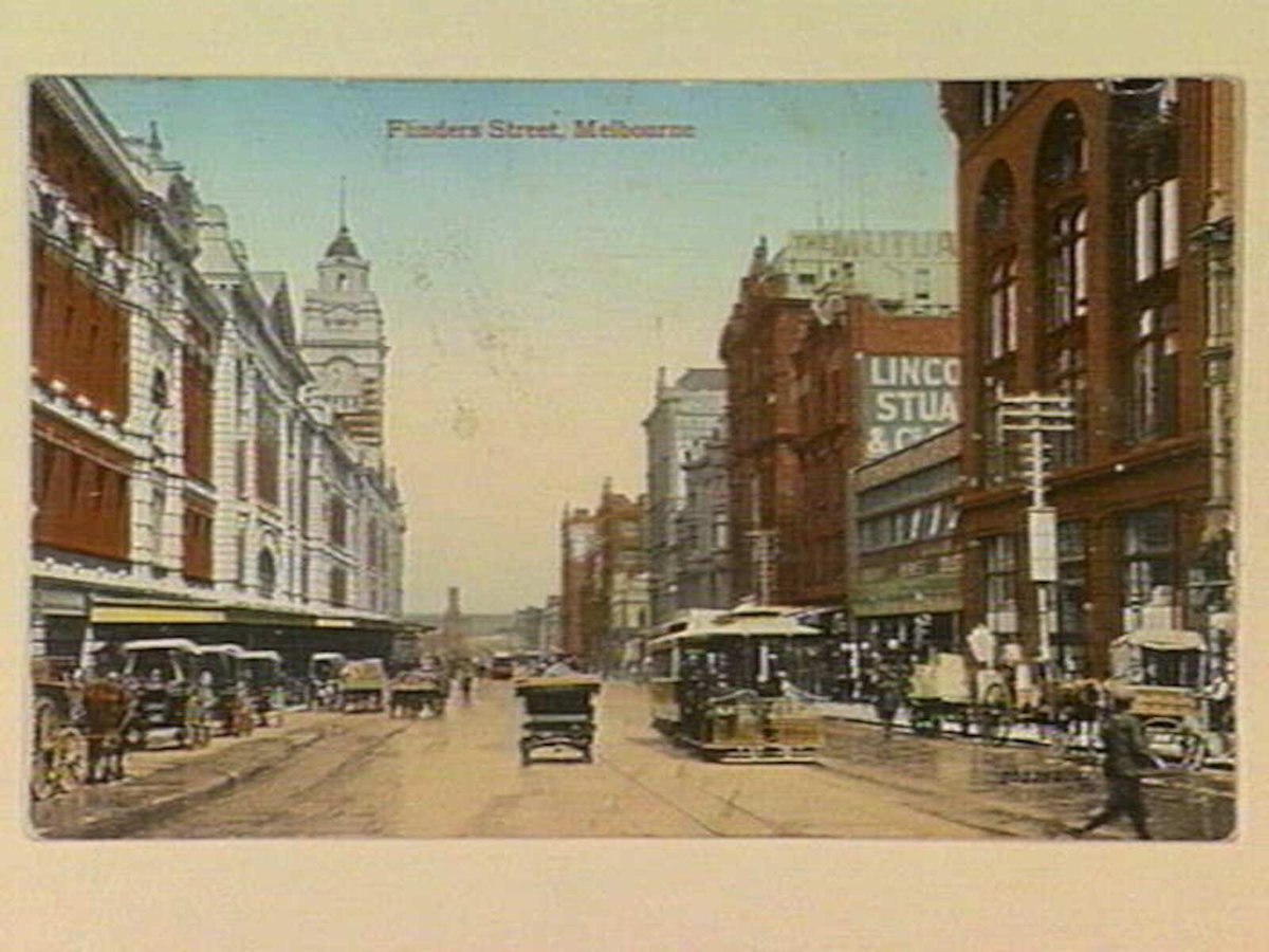 Flinders Street, Melbourne, Melbourne City (c. 1908)