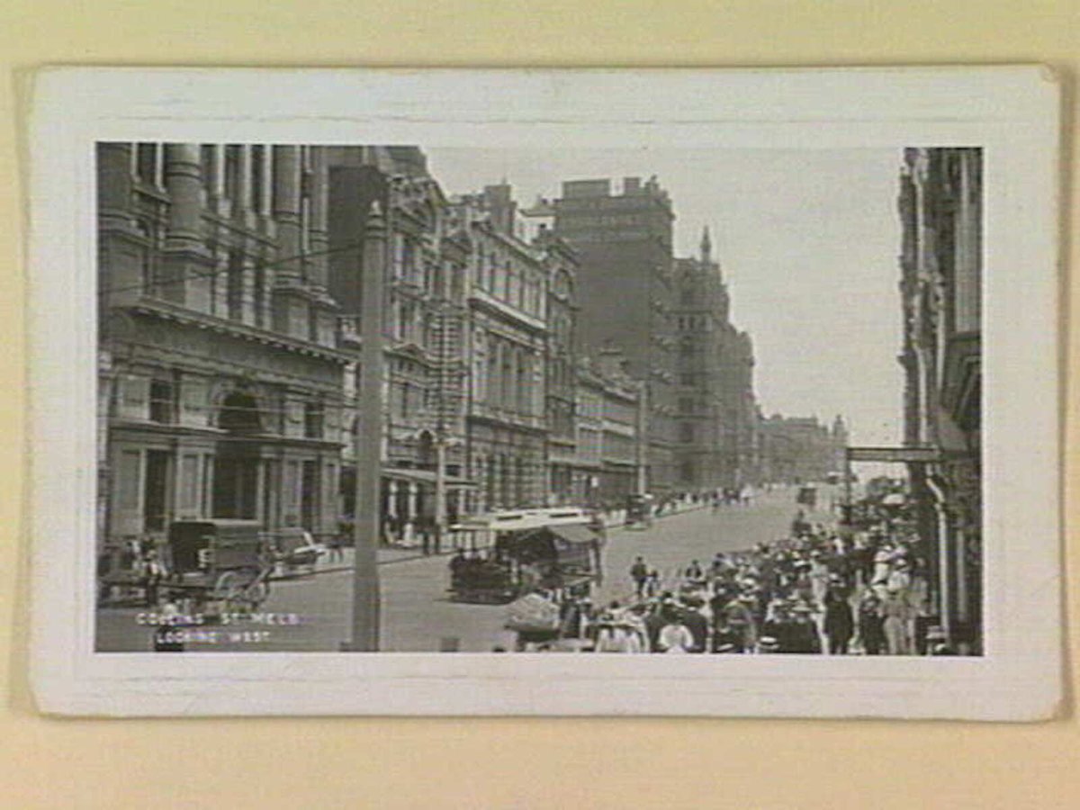 COLLINS ST. MELB. LOOKING WEST, Melbourne City (c. 1910)