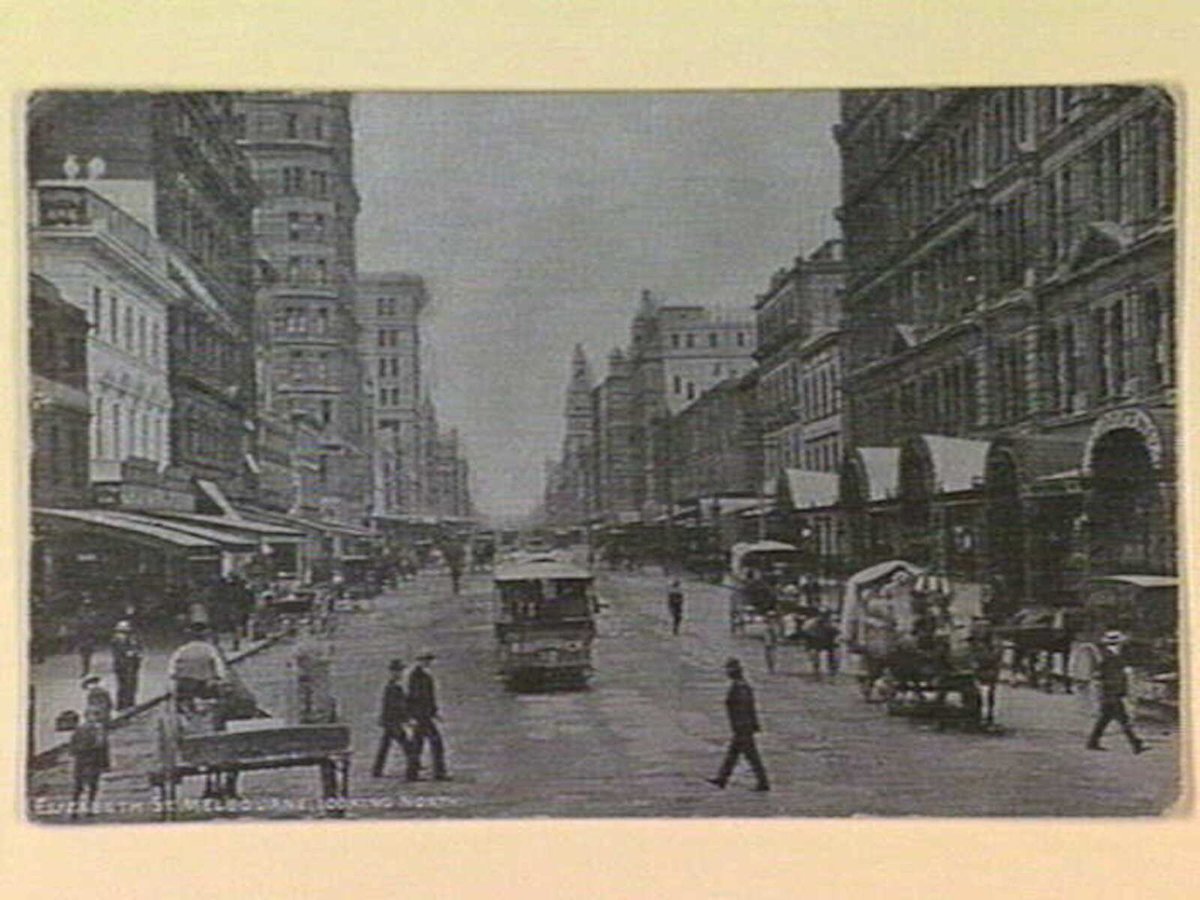 ELIZABETH ST. MELBOURNE, LOOKING NORTH, Melbourne City (c. 1909)