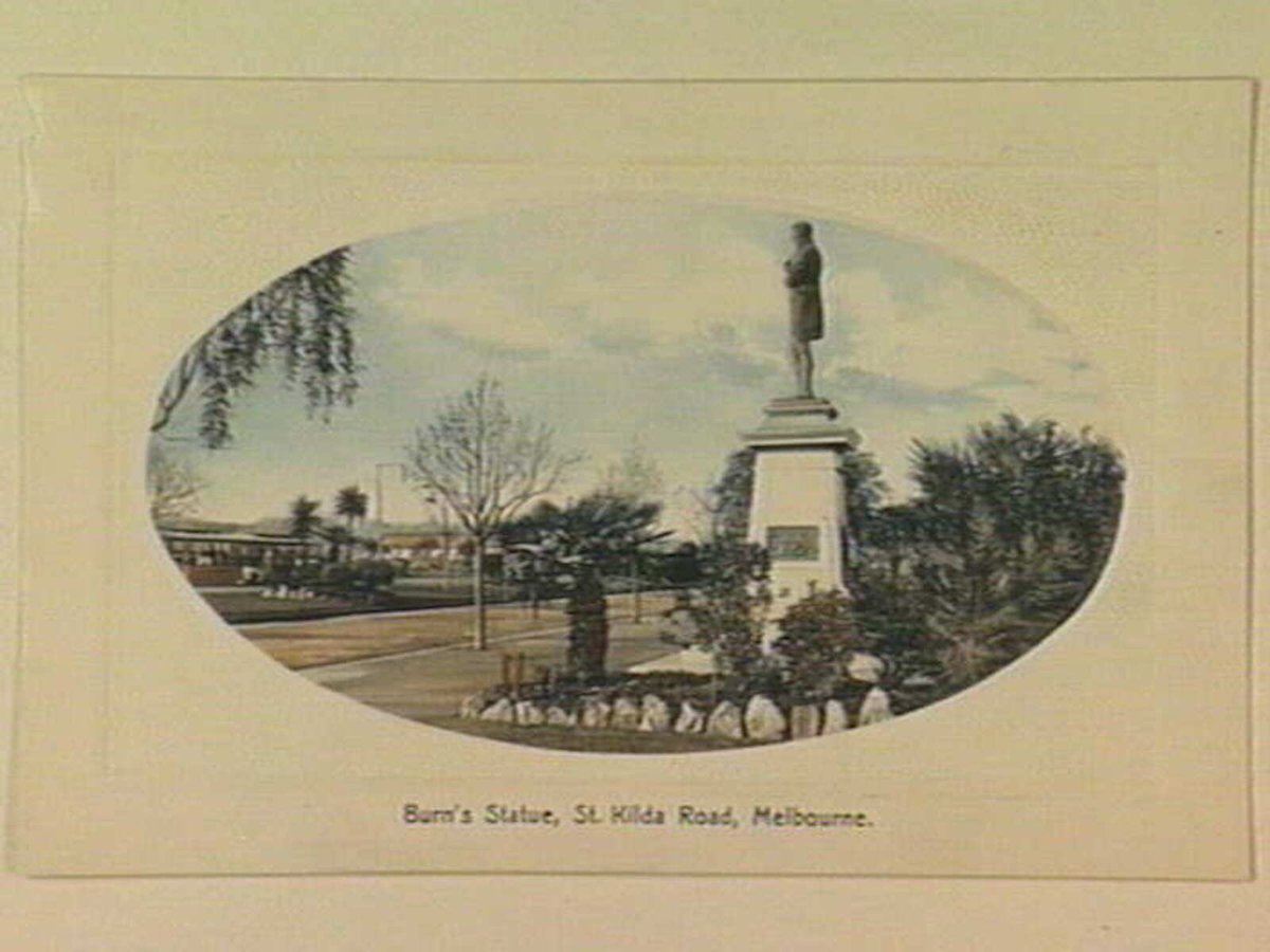 Burn's Statue, St. Kilda Road, Melbourne, Melbourne City (c. 1911)