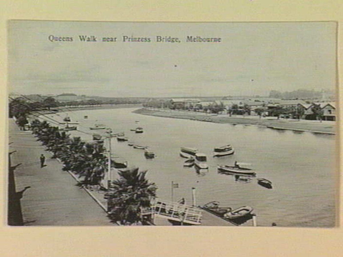 Queens Walk near Prinzess [Princes] Bridge, Melbourne (c. 1906)