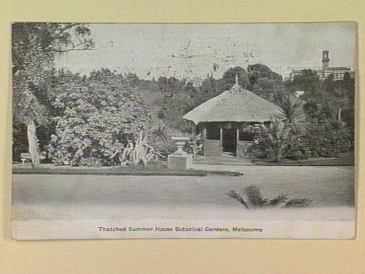 Thatched Summer House Botanical Gardens, Melbourne, Melbourne City (c. 1905)