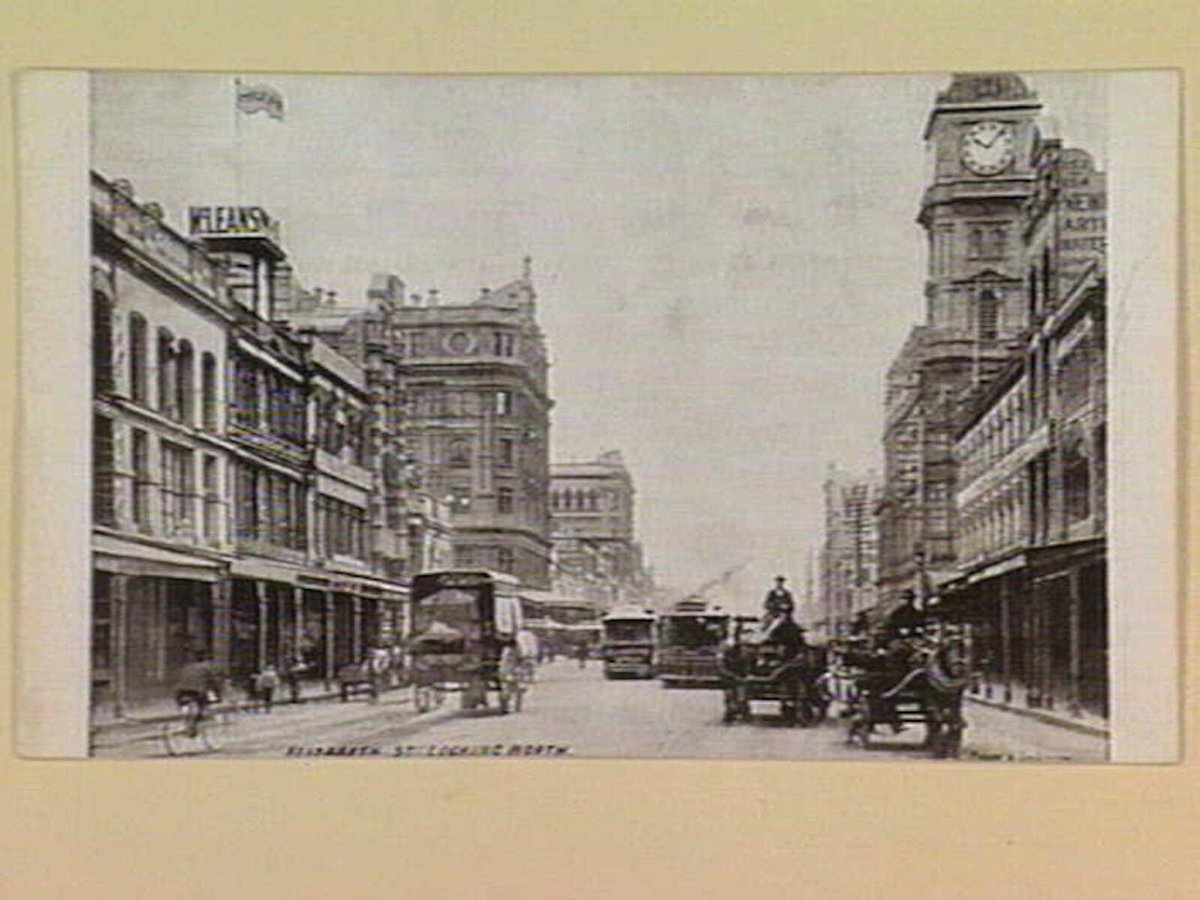 ELIZABETH ST. LOOKING NORTH, Melbourne City (c. 1906)