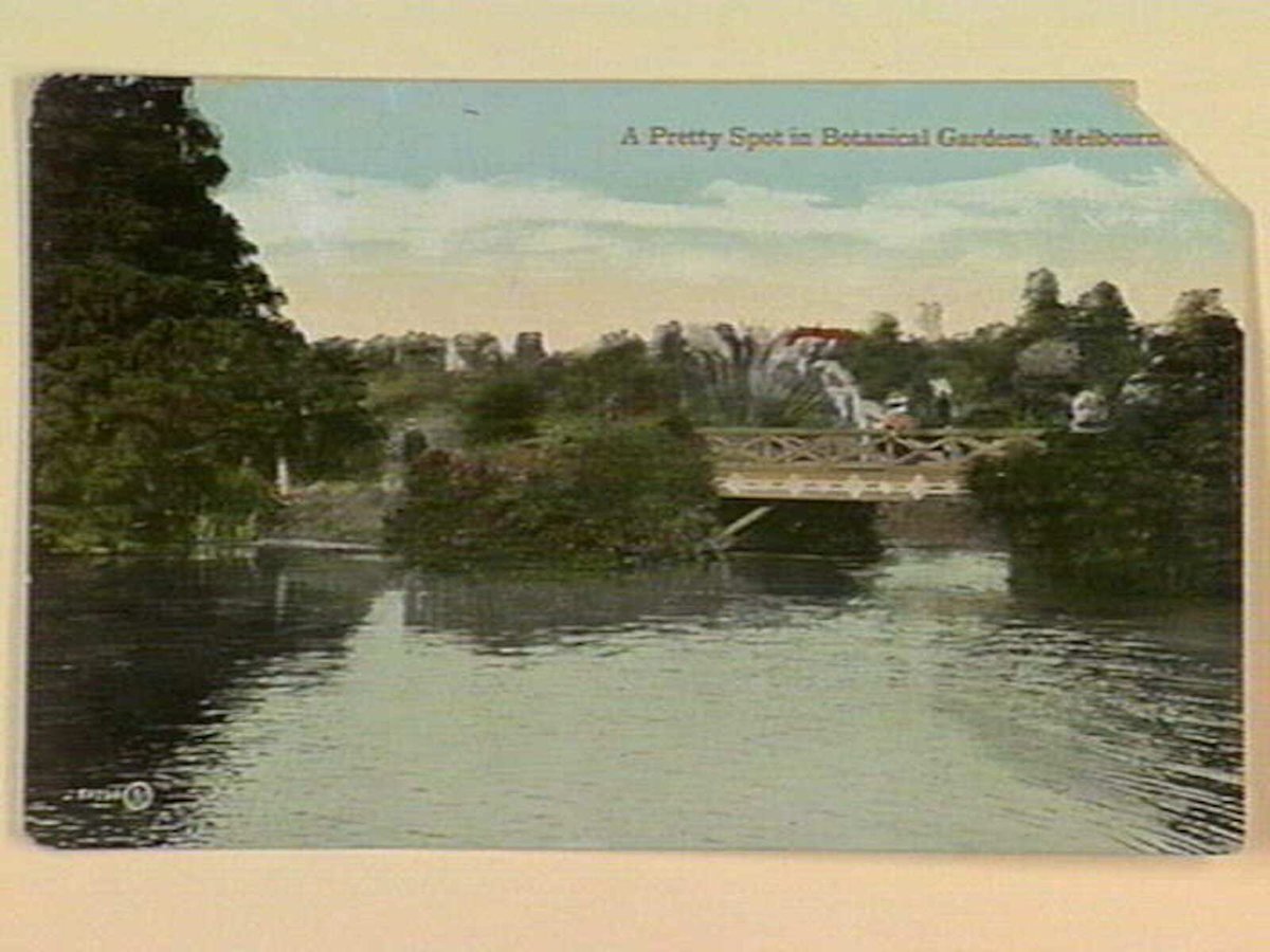 A Pretty Spot in Botanical Gardens, Melbourne, Melbourne City (c. 1909)
