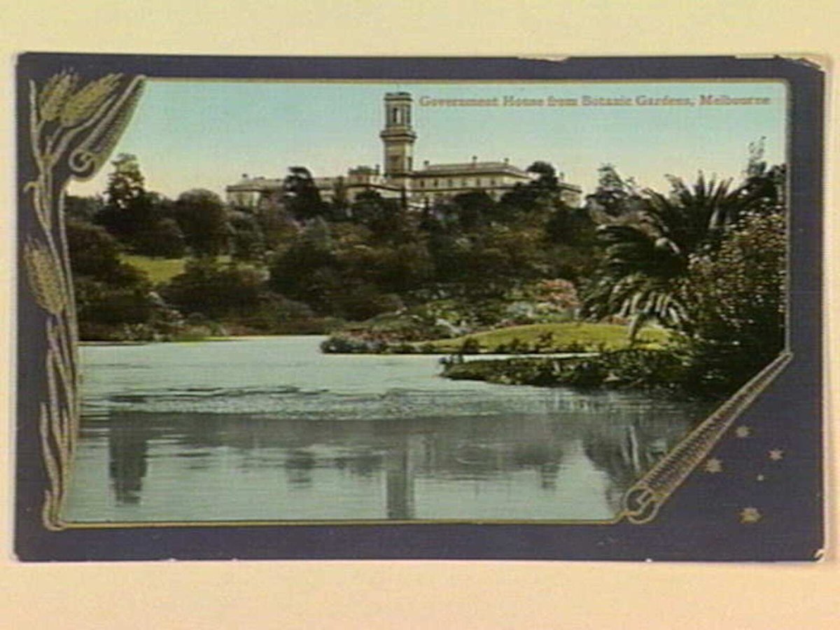 Government House from Botanic Gardens, Melbourne, Melbourne City (c. 1909)