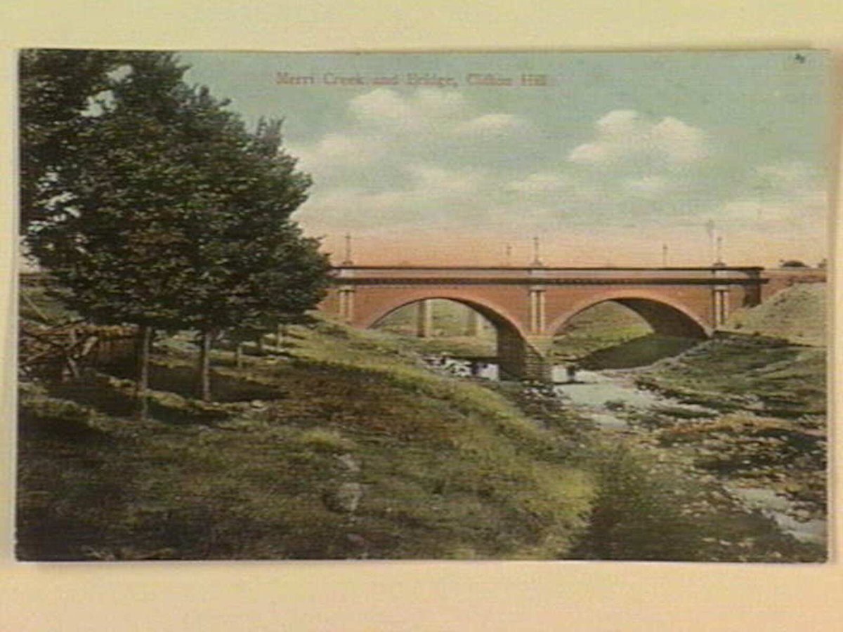 Merri Creek and Bridge, Clifton Hill (c. 1909)