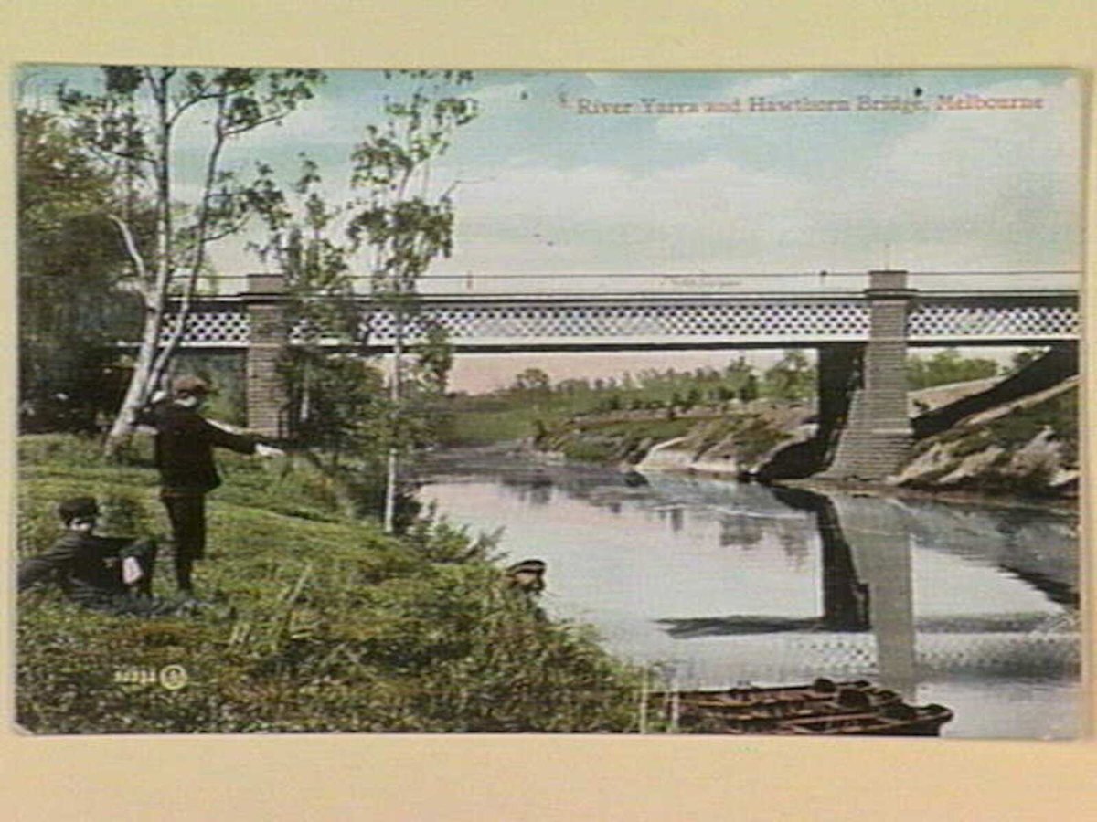 River Yarra and Hawthorn Bridge, Melbourne (c. 1906)