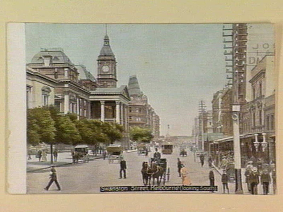 Swanston Street, Melbourne (looking South), Melbourne City (c. 1908)