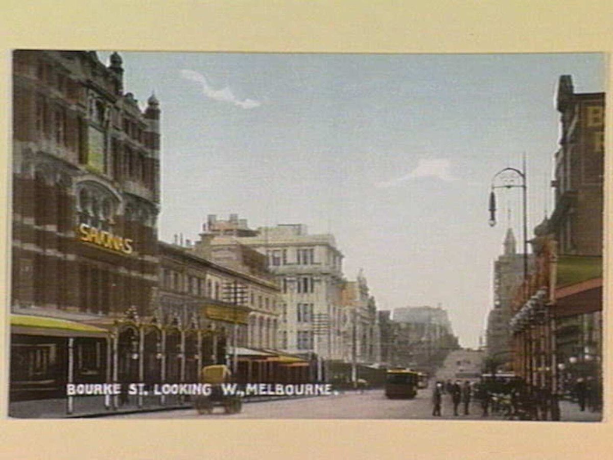 BOURKE ST., LOOKING W., MELBOURNE, Melbourne City (c. 1910)