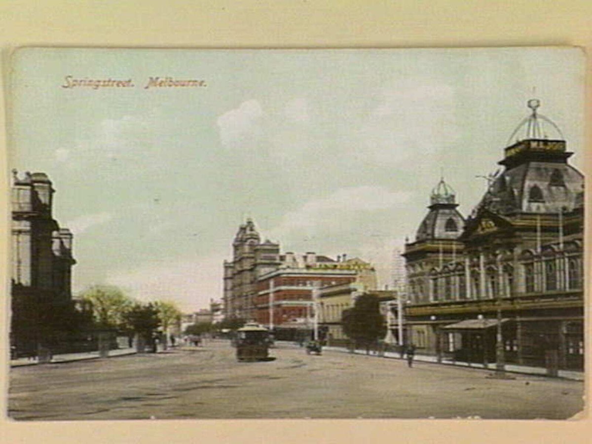 Springstreet. [Spring Street] Melbourne, Melbourne City (c. 1910)