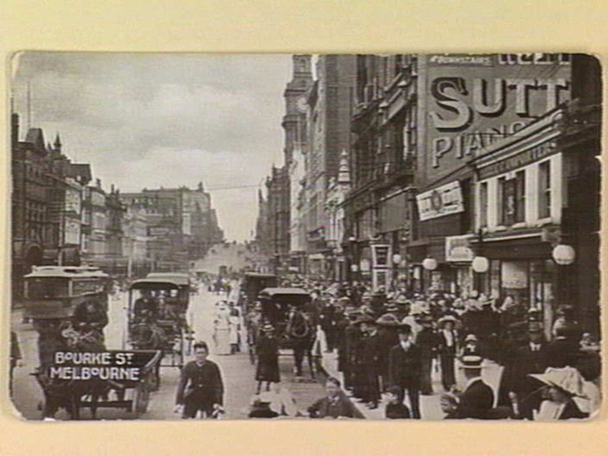 BOURKE ST. MELBOURNE, Melbourne City (c. 1908)