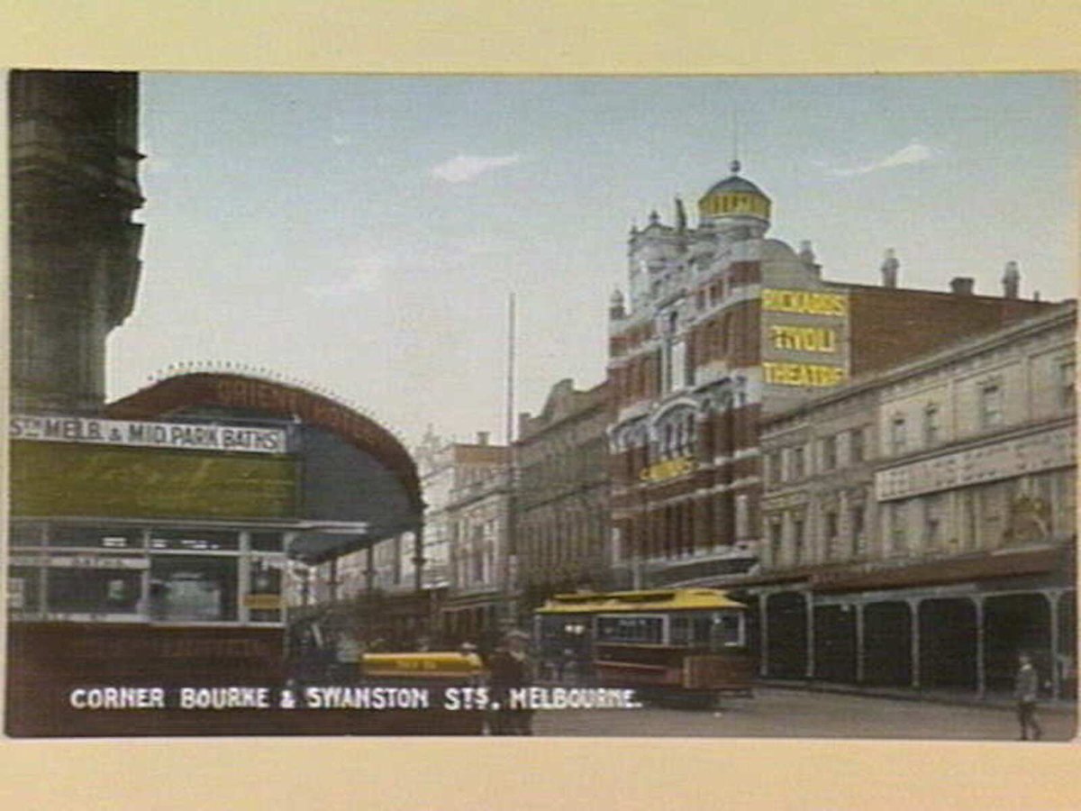 Corner Bourke & Swanston Sts., Melbourne, Melbourne City (c. 1912)