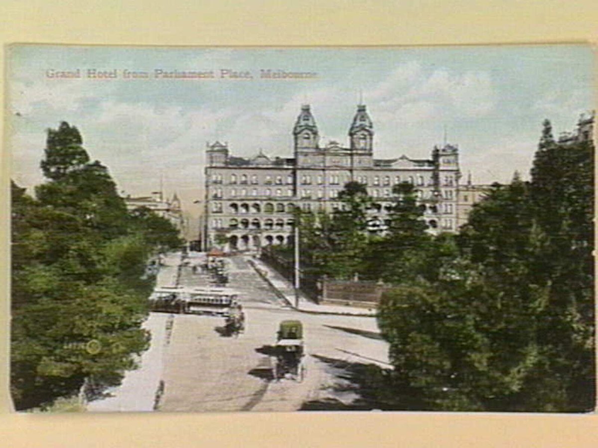 Grand Hotel from Parliament Place, Melbourne (c. 1910)