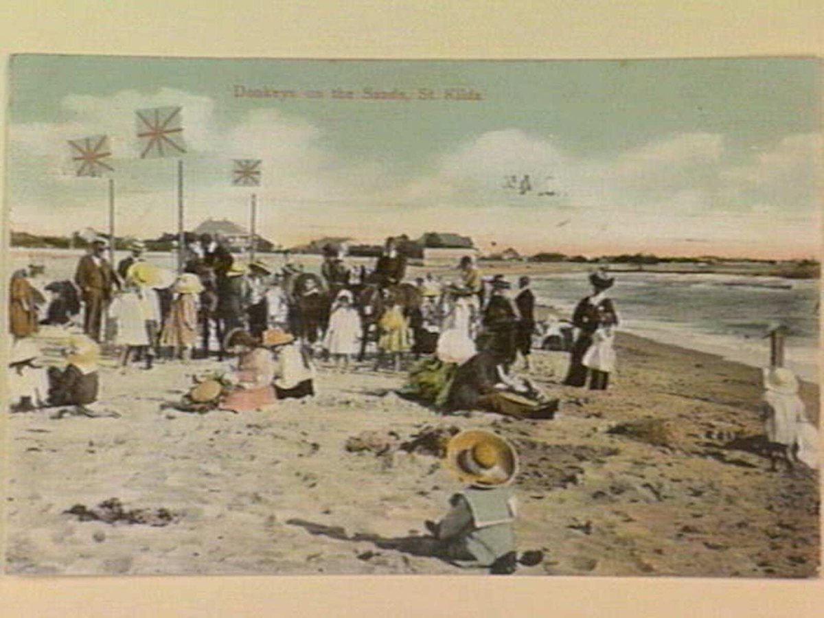 Donkeys on the Sands, St. Kilda, St Kilda (c. 1909)