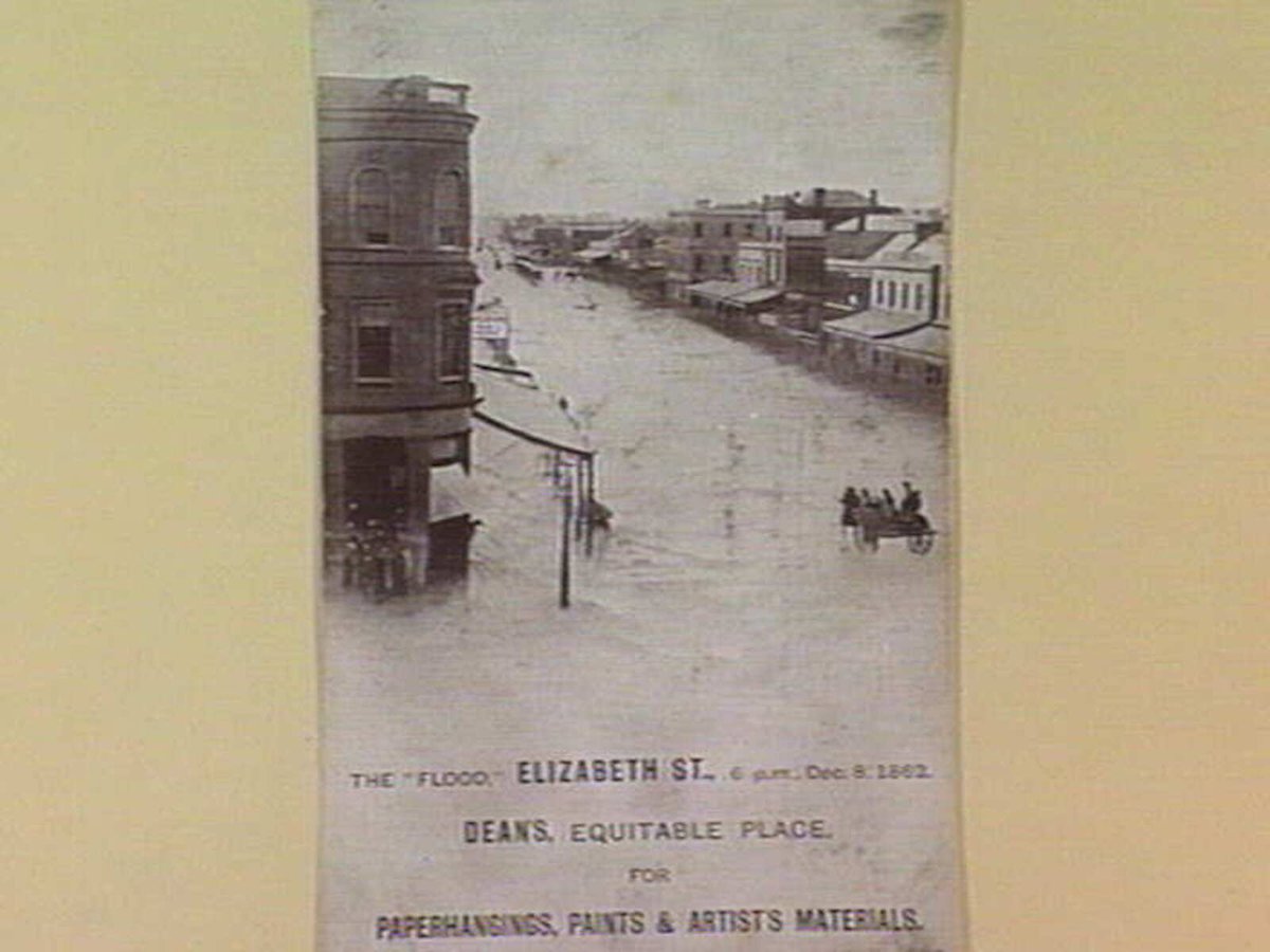 THE "FLOOD," ELIZABETH ST., 6 p.m. Dec. 8, 1862, Melbourne City