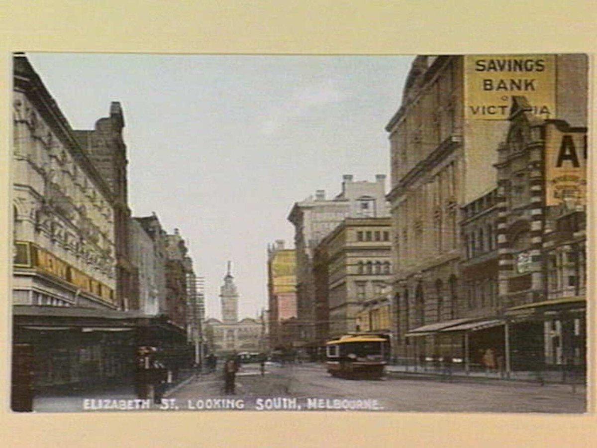 ELIZABETH ST., LOOKING SOUTH, MELBOURNE, Melbourne City (c. 1912)
