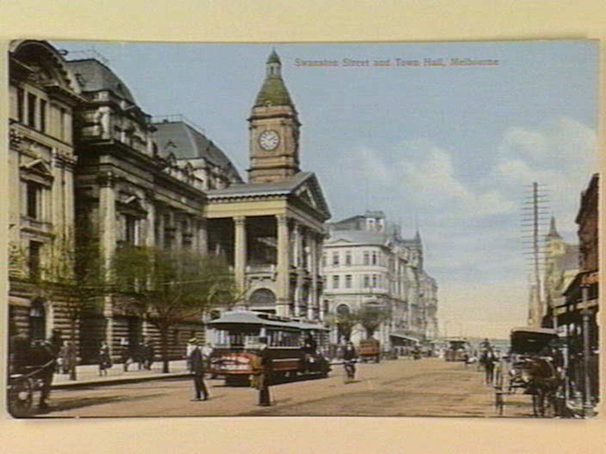 Swanston Street and Town Hall, Melbourne, Melbourne City (c. 1912)