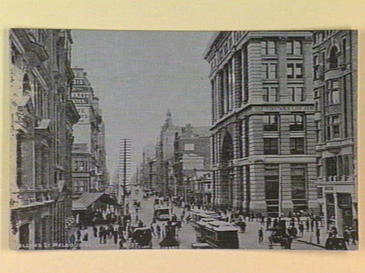 COLLINS ST. MELBOURNE, LOOKING WEST, Melbourne City (c. 1910)