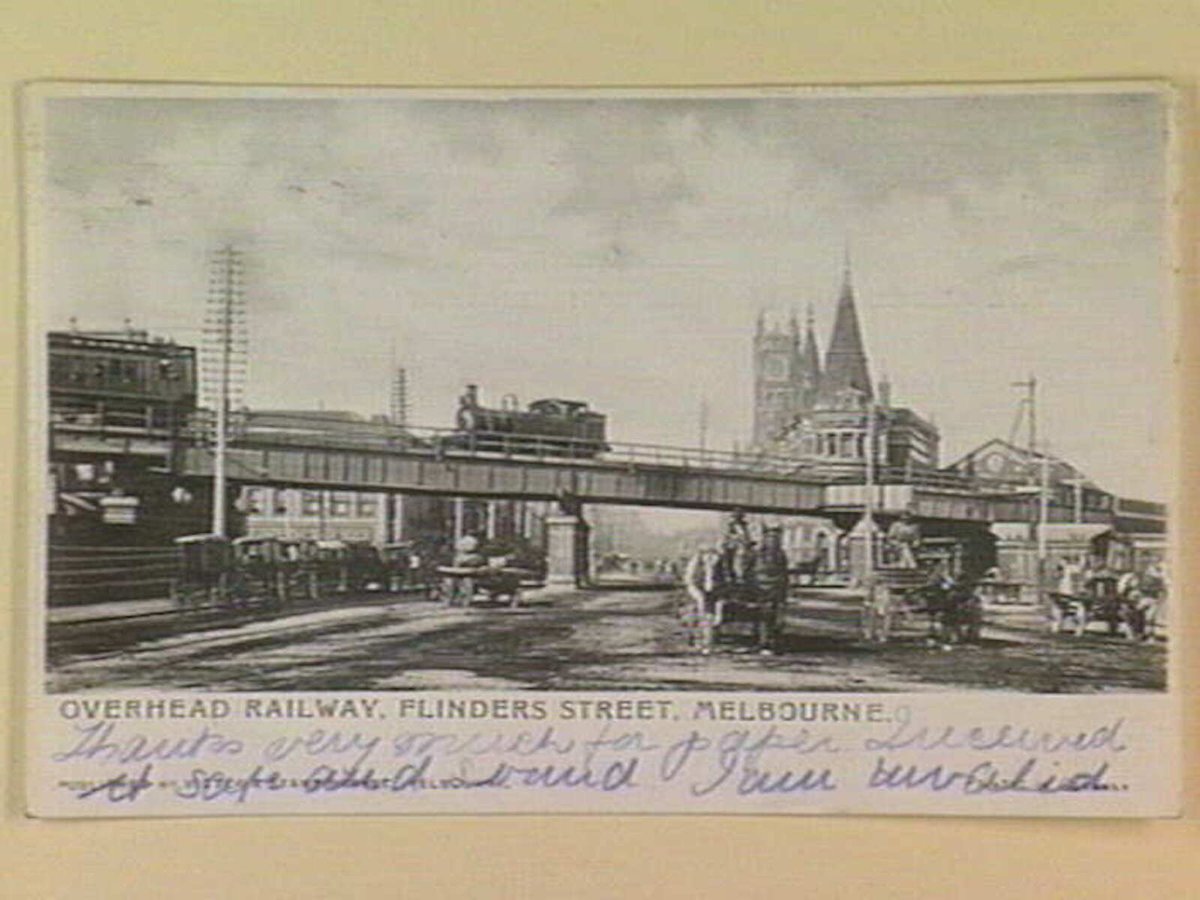 OVERHEAD RAILWAY, FLINDERS STREET, MELBOURNE, Melbourne City (c. 1904)