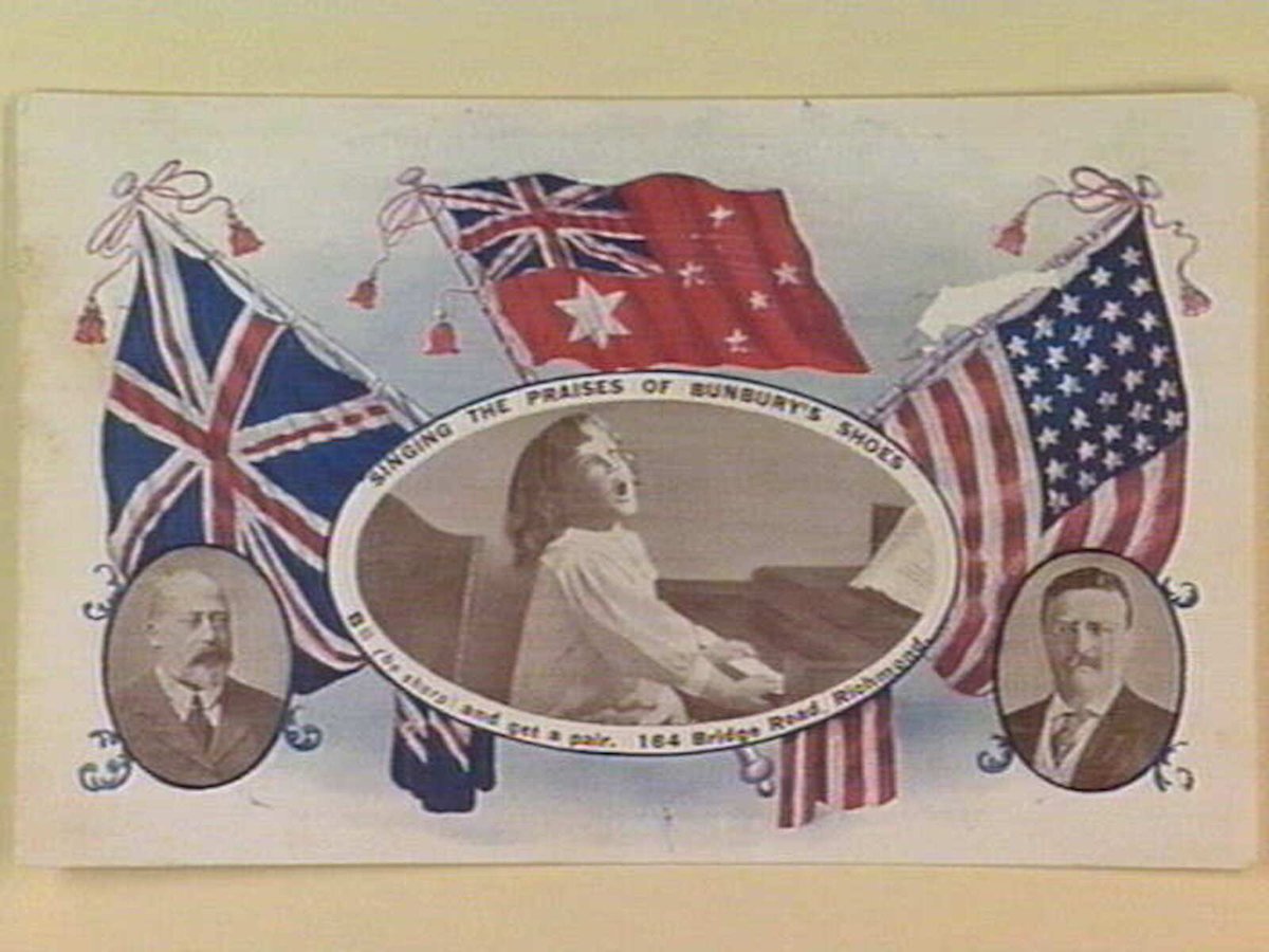 SINGING THE PRAISES OF BUNBURY'S SHOES B (be sharp) and get a pair. 164 Bridge Road, Richmond (c. 1908)