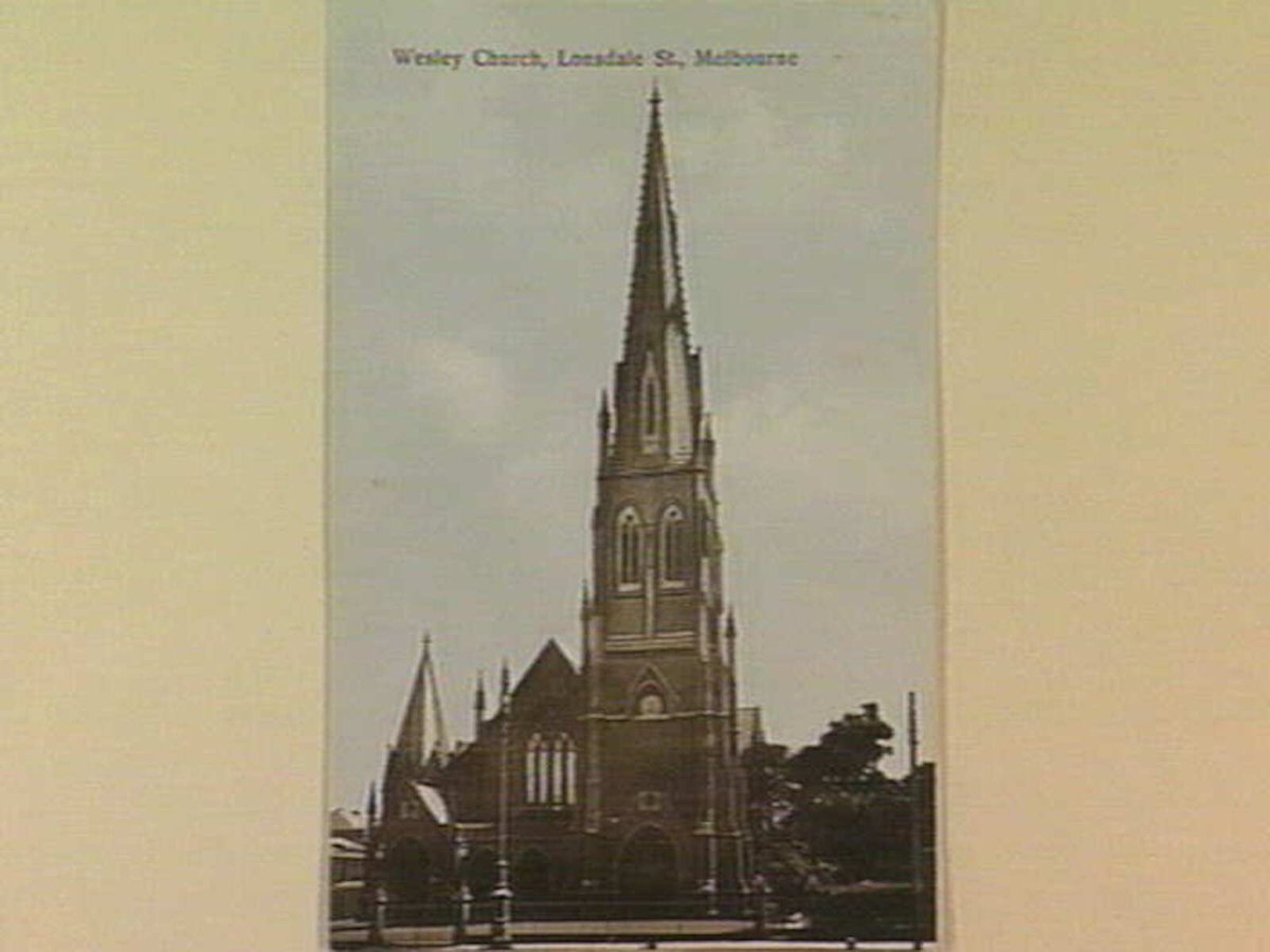 Wesley Church, Lonsdale St., Melbourne, Melbourne City (c. 1908)