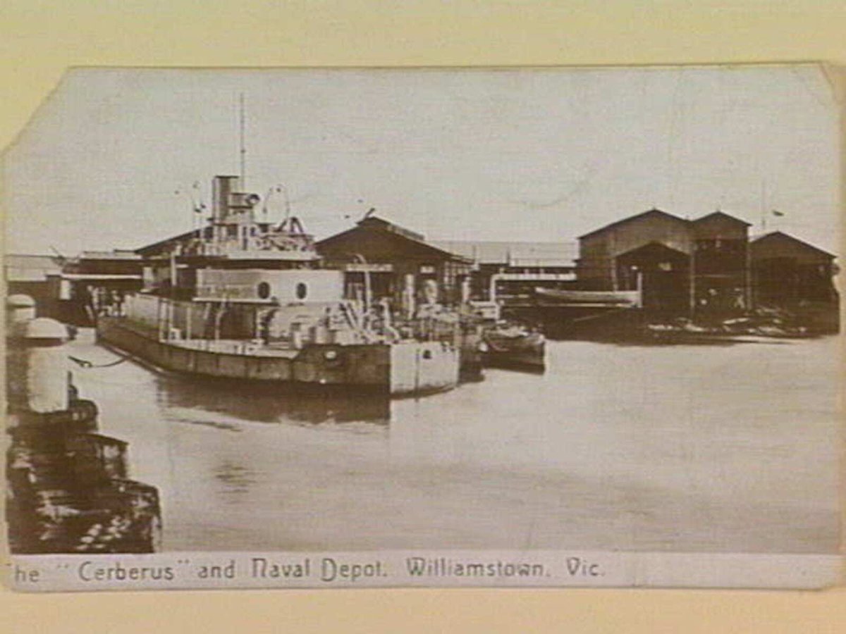 The "Cerberus" and Naval Depot. Williamstown. Vic (c. 1915)