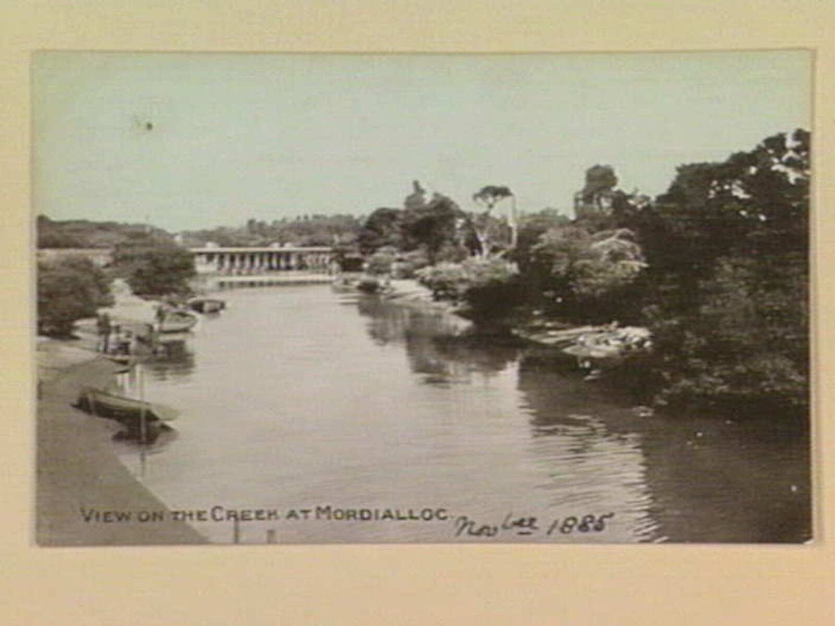 View on the Creek at Mordialloc (c. 1885)