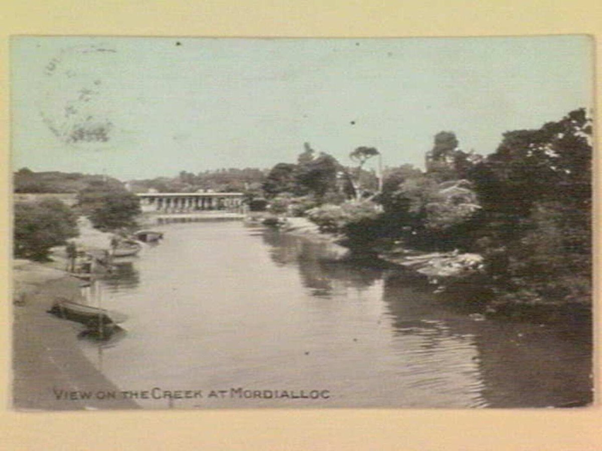 View on the Creek at Mordialloc (c. 1907)