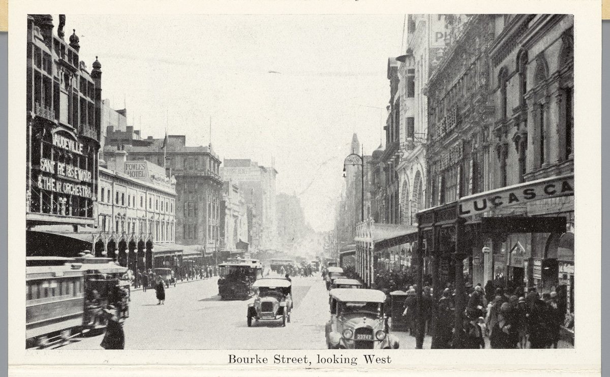 Bourke Street, looking west, Melbourne City (c. 1940)