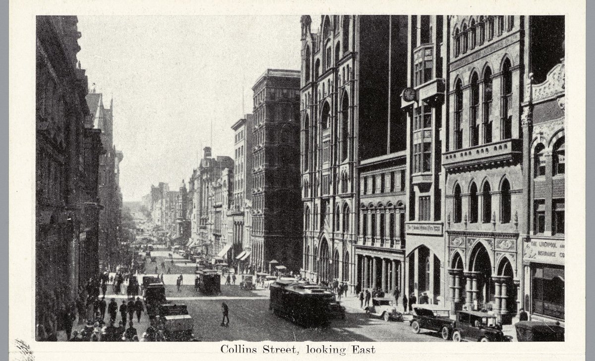 Collins Street, looking east, Melbourne City (c. 1940)