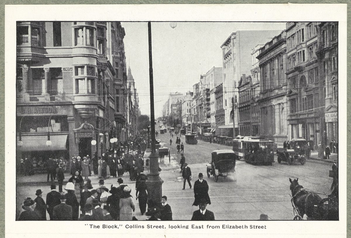 The Block,' Collins Street, looking east from Elizabeth Street, Melbourne City (1917–23)