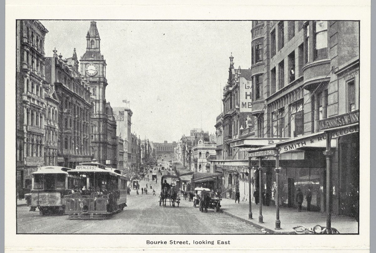 Bourke Street, looking east, Melbourne City (c. 1920)