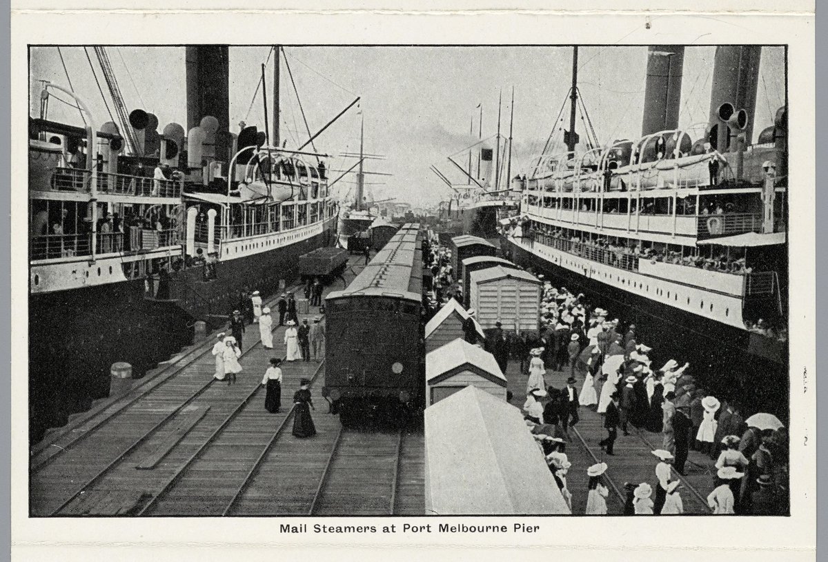 Mail Steamers at Port Melbourne Pier (c. 1920)