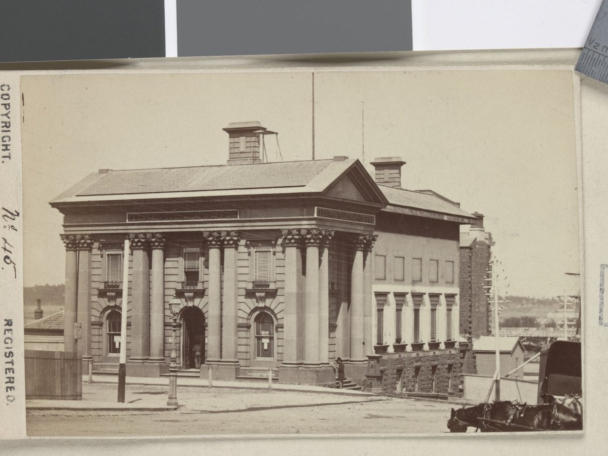 Telegraph Office, William St., Melbourne behind Customs Office, Melbourne City (c. 1870)