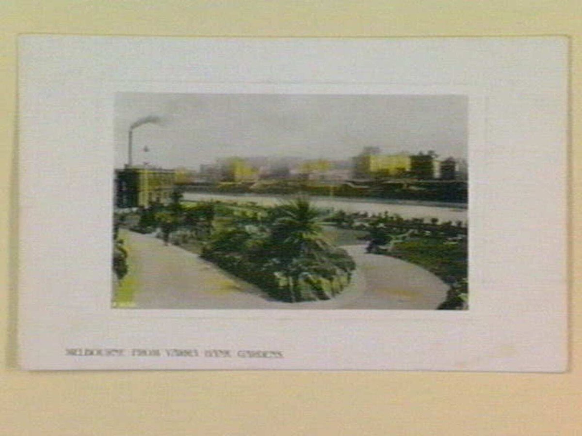 MELBOURNE FROM YARRA BANK GARDENS, Yarra River (c. 1908)