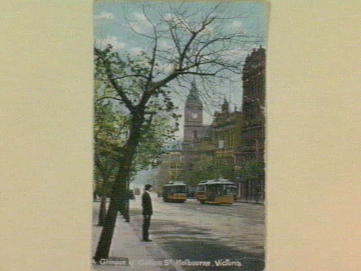A Glimpse of Collins St. Melbourne. Victoria, Melbourne City (c. 1907)
