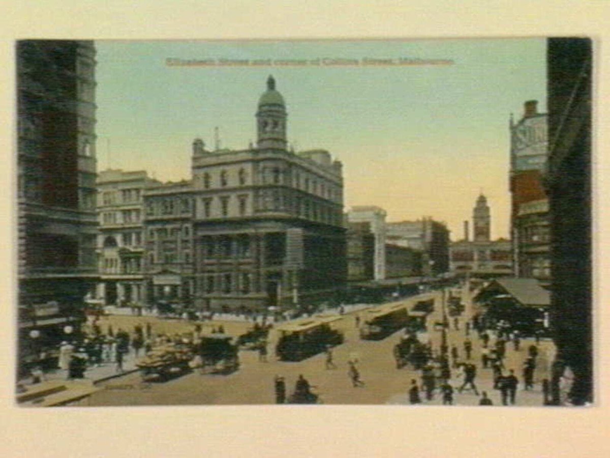 Elizabeth Street and corner of Collins Street, Melbourne, Melbourne City (1905–14)