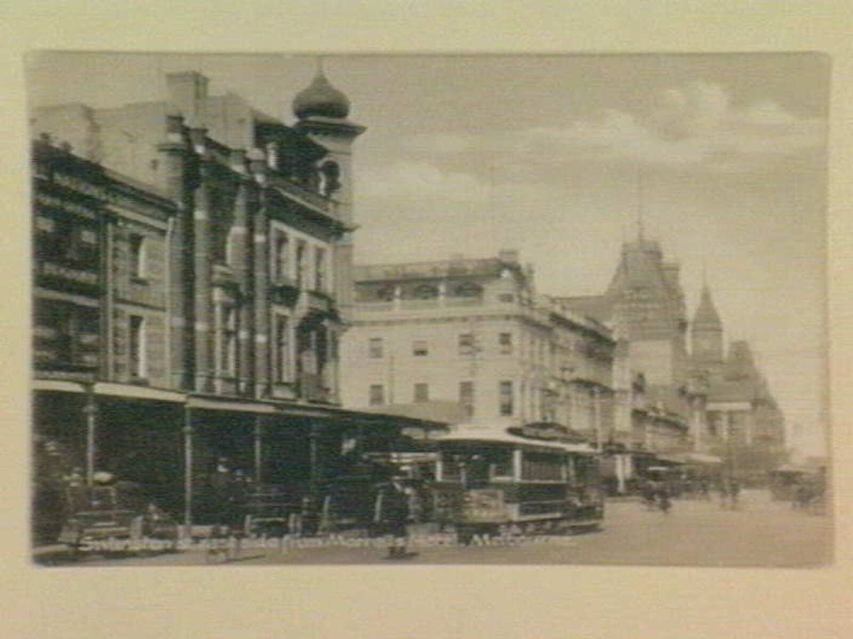 Swanston st. eastside from Morrels Hotel. Melbourne, Melbourne City (1900–20)