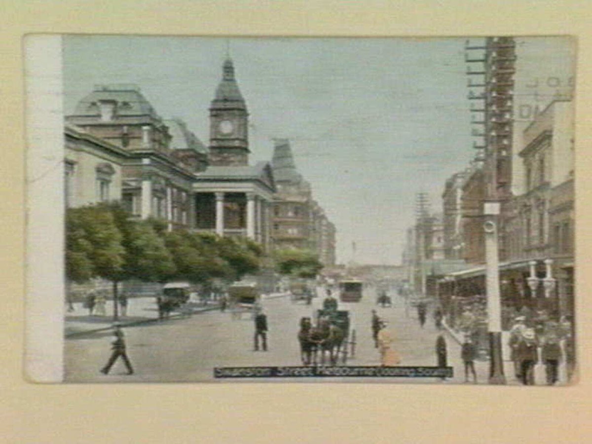 Swanston Street, Melbourne (looking South), Melbourne City (c. 1908)