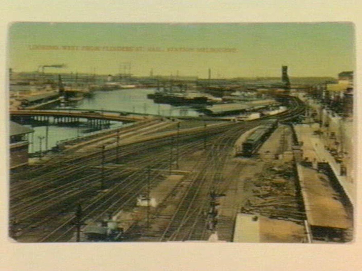 LOOKING WEST FROM FLINDERS ST. RAIL. STATION MELBOURNE, Melbourne City (1920–40)