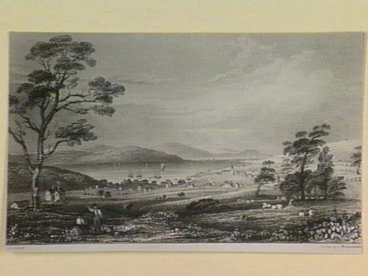 View from Upper Elizabeth St. (new Town Road) looking S.E. 1842, Melbourne City (1914–41)
