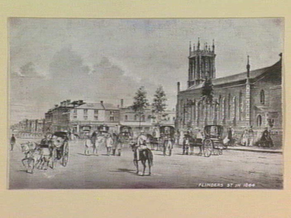 FLINDERS ST. IN 1864, Melbourne City